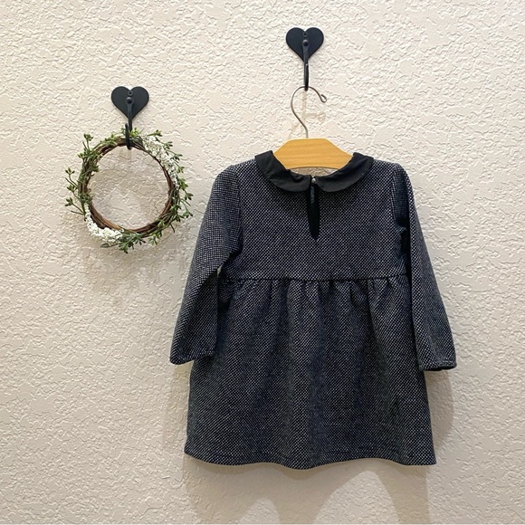 H&M Black Tweed Holiday Dress ~ Size 18m - Picture 3 of 4